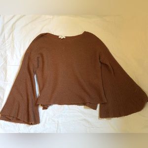 Bell sleeve cinnamon colored sweater
